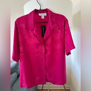 Vintage Jacquard Print Blouse
